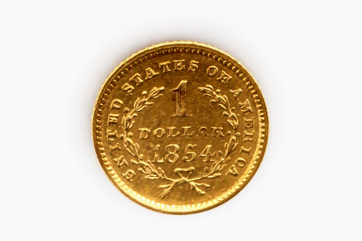 1854 Type I Liberty Head Gold Dollar – $1 US Gold Coin