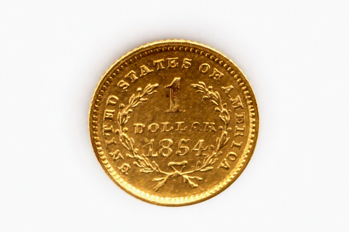 1854 Type I Liberty Head Gold Dollar – $1 US Gold Coin