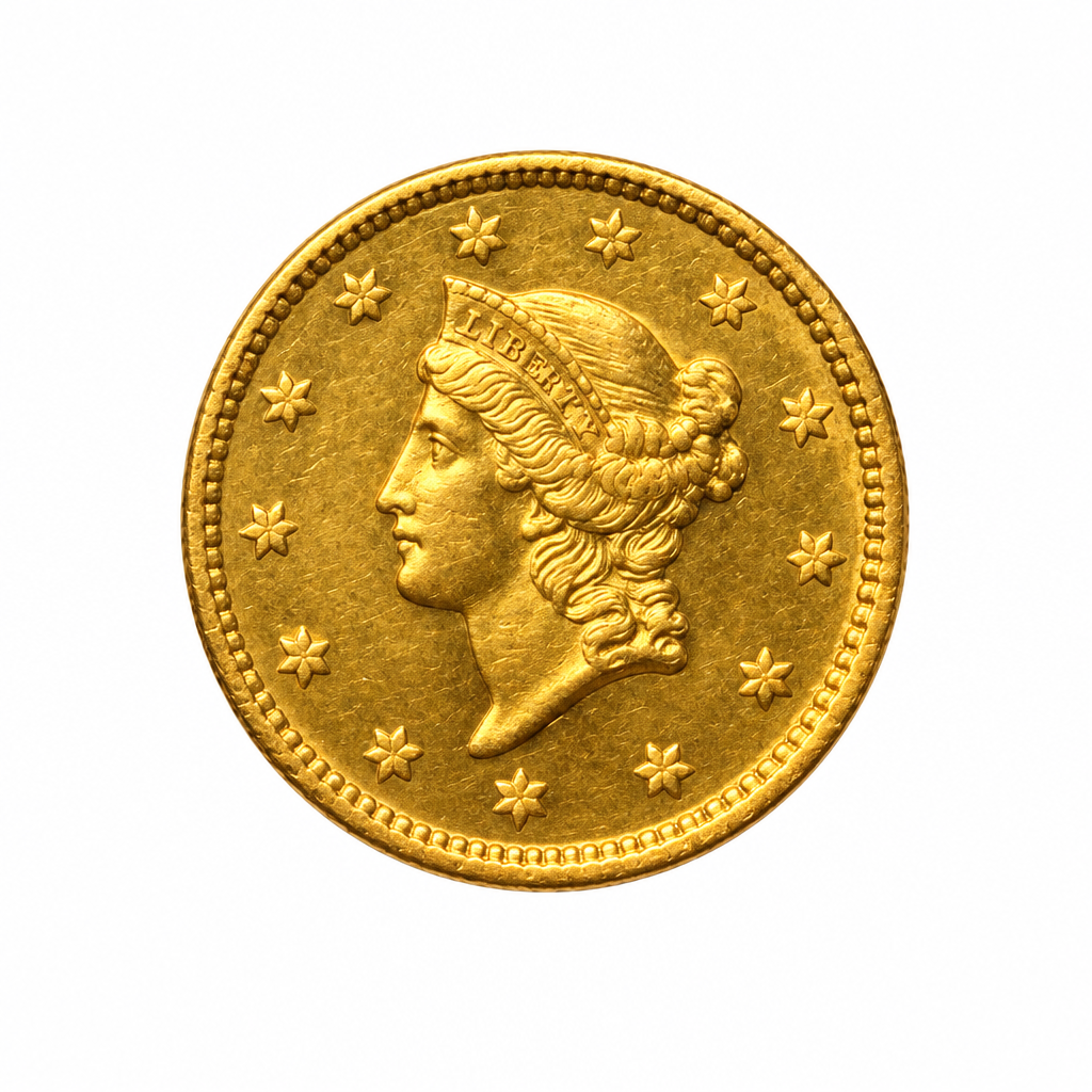 1854 Type I Liberty Head Gold Dollar – $1 US Gold Coin