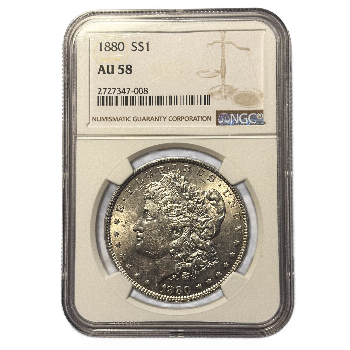 1880 S Morgan Silver Dollar AU 58