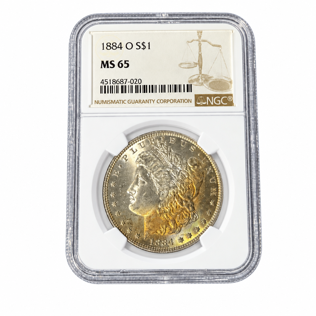 1884 O Morgan Silver Dollar MS 65