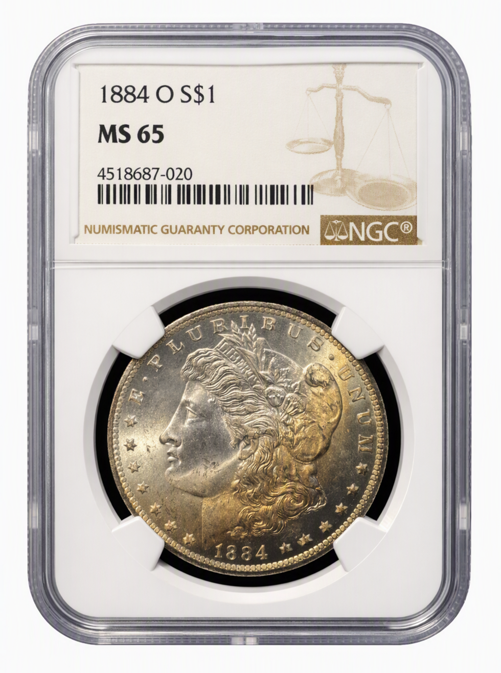 1884 O Morgan Silver Dollar MS 65
