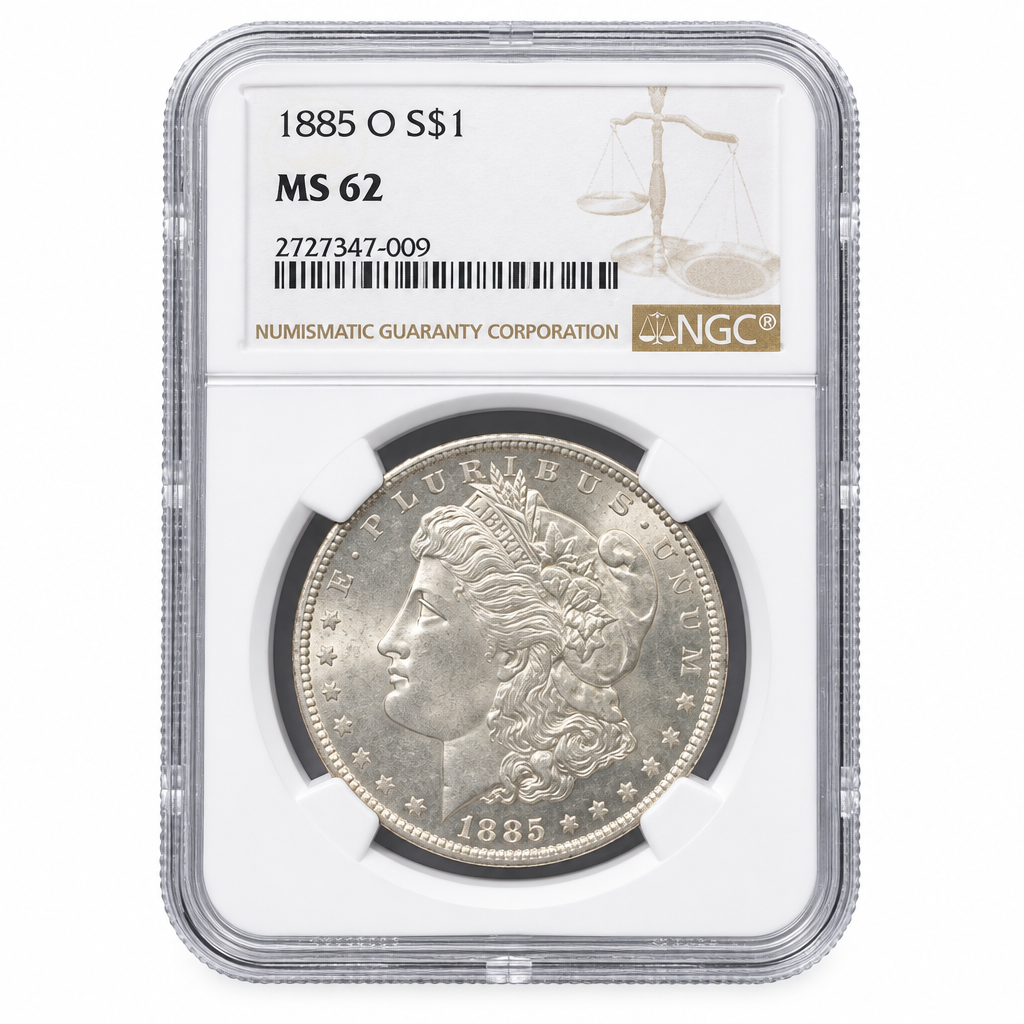 1885 O Morgan Silver Dollar MS 62