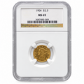 1906 Liberty Head Quarter Eagle $2.50 – NGC MS 65