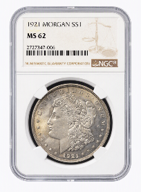 1921 Morgan Silver Dollar MS 62
