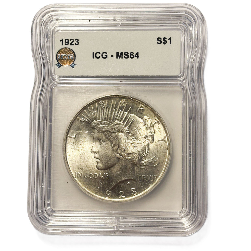 1923 Peace Dollar ICG MS64