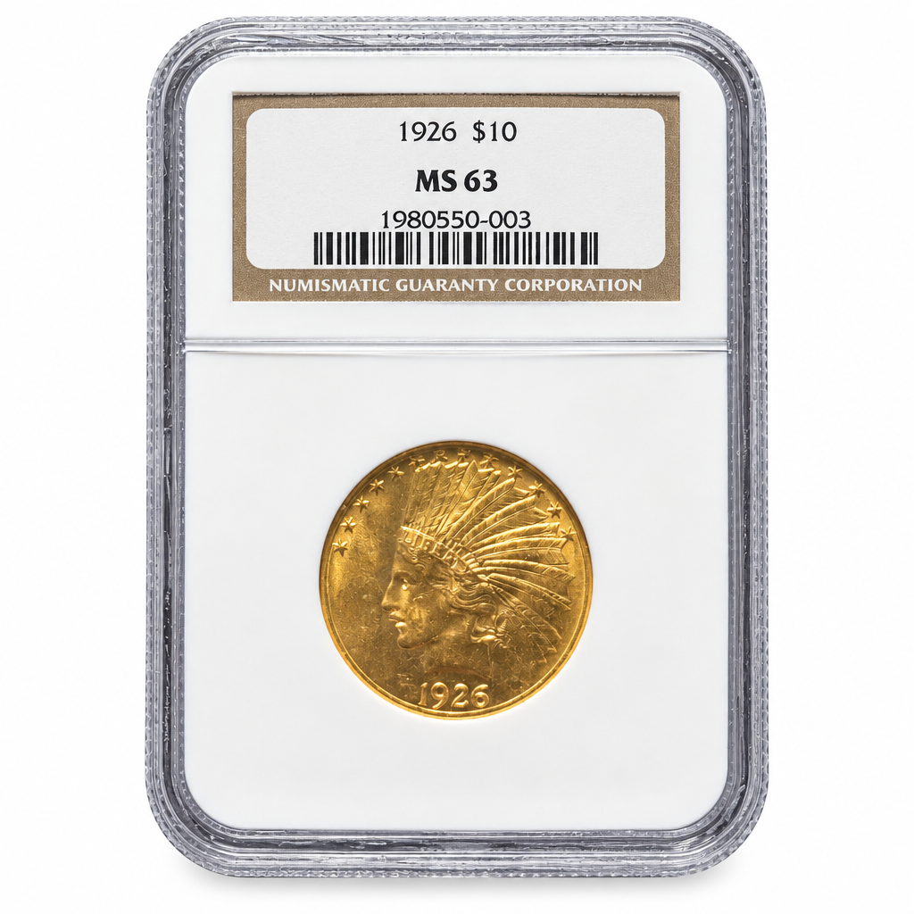 1926 Indian Head Eagle $10 – NGC MS 63