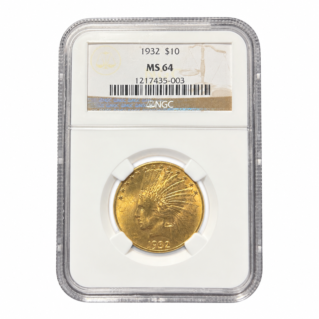 1932 Indian Head Gold Eagle $10 – MS 64