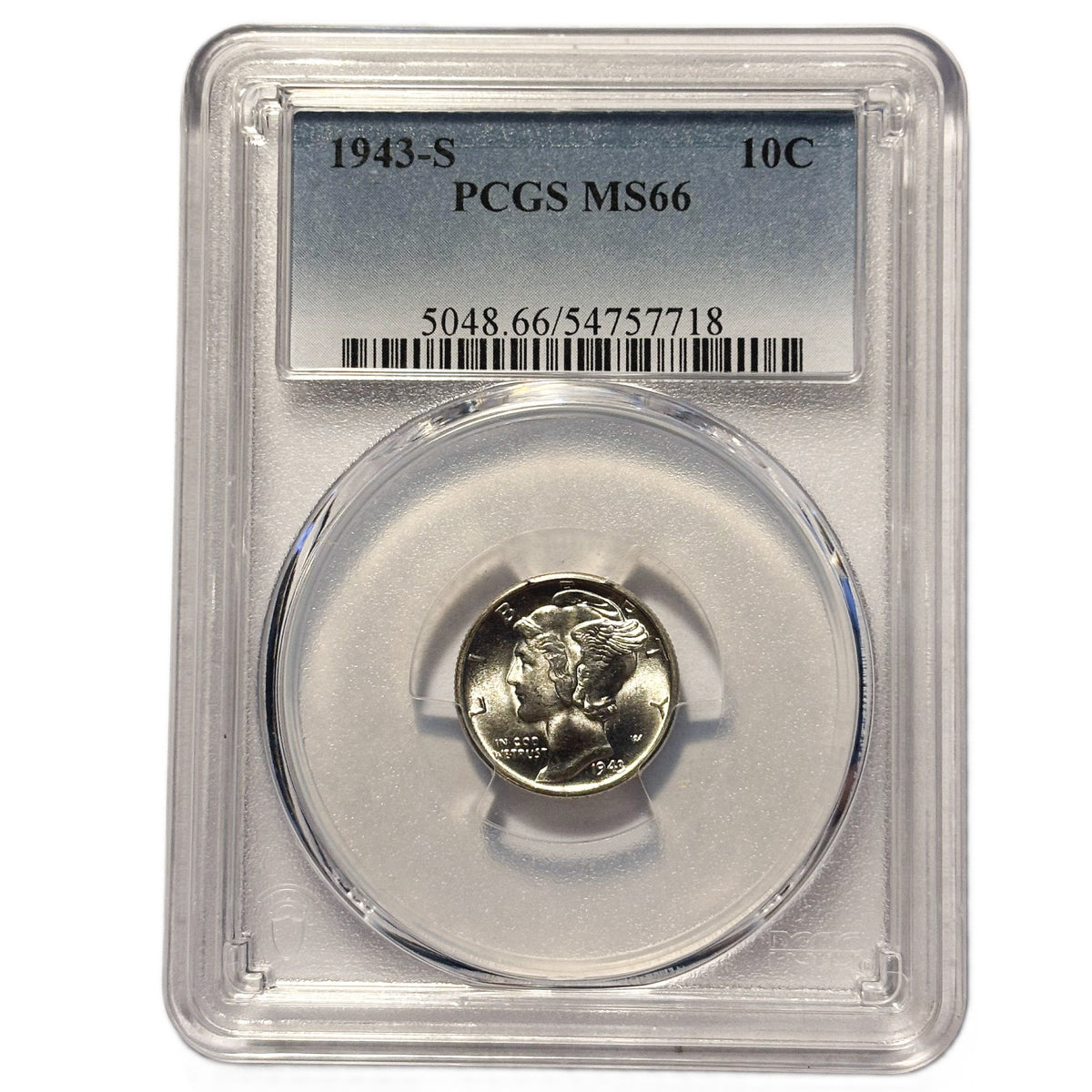 1943 S Mercury Dime PCGS MS66