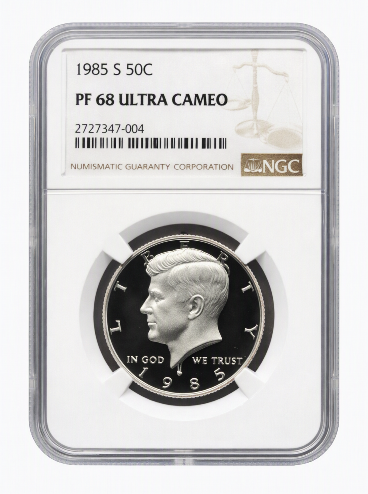 1985 S Kennedy Half Dollar PF 68 Ultra Cameo
