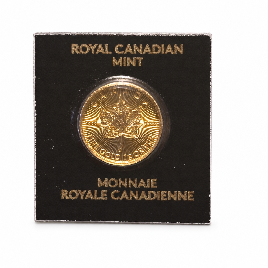 Royal Canadian Mint 1g 9999 Fine Gold Maple Leaf Coin – Sealed Assay Card