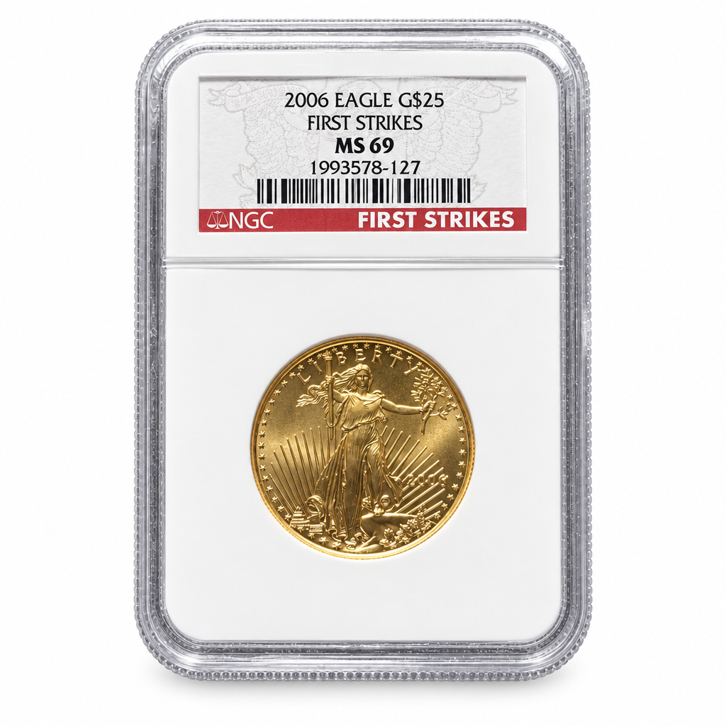 2006 American Gold Eagle $25 Half Ounce – NGC MS 69 First Strikes