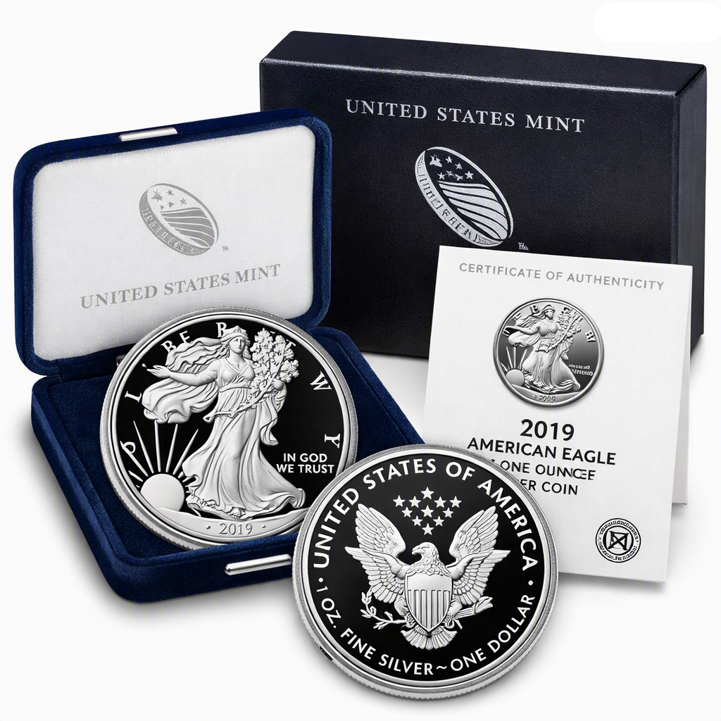 2019-W American Silver Eagle 1 oz Proof — Mint Box & COA
