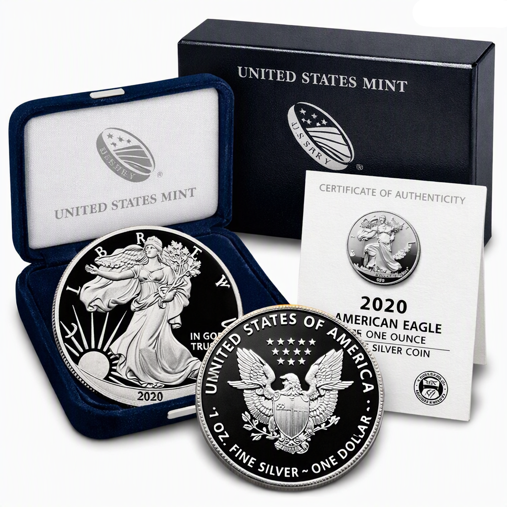 2020-W American Silver Eagle 1 oz Proof — Mint Box & COA