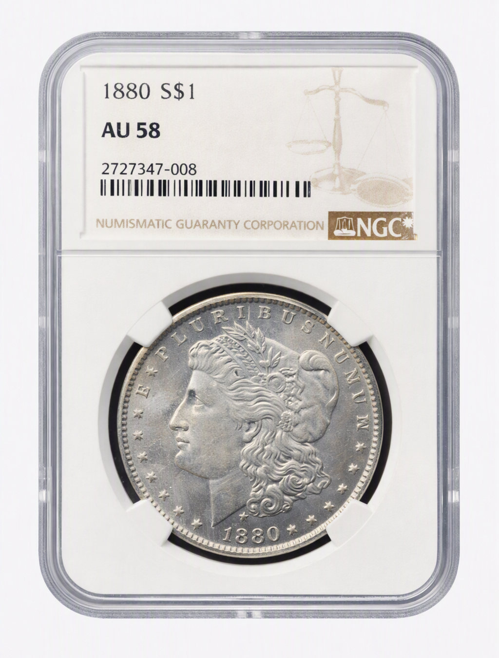 1880 S Morgan Silver Dollar AU 58