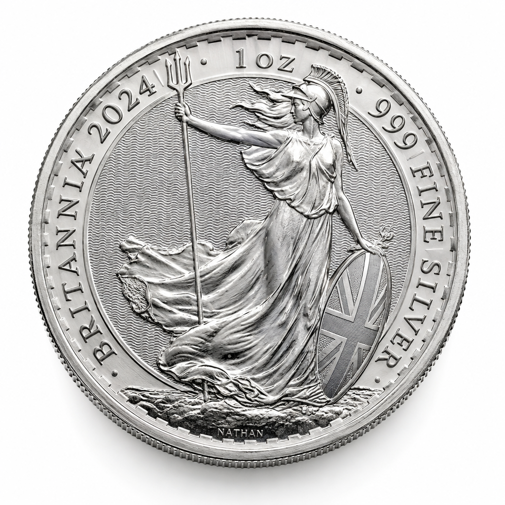 British Silver Britannia Coin (1 oz, .999 Fine Silver)