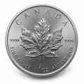 Canadian Silver Maple Leaf Coin (1 oz, .9999 Fine Silver)
